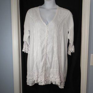 Women's size 2X  White Blouse Top Shirt by Gretty Zeuger